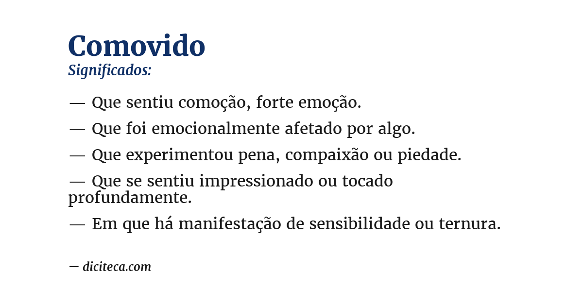 Significado de comovido
