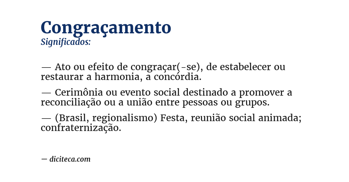 Significado de congraçamento