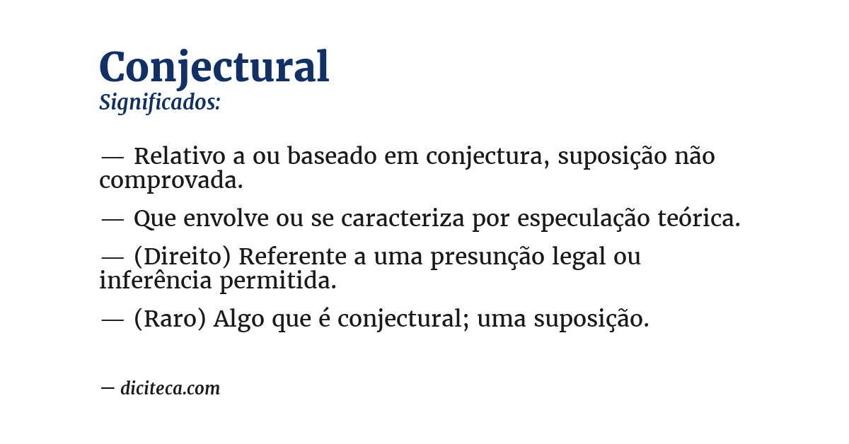 Significado de conjectural