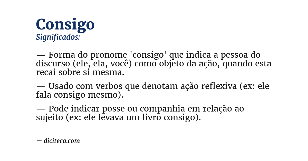 Significado de consigo
