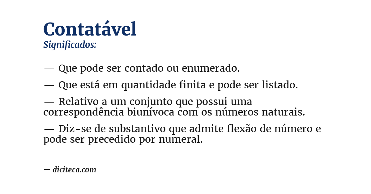 Significado de contatável