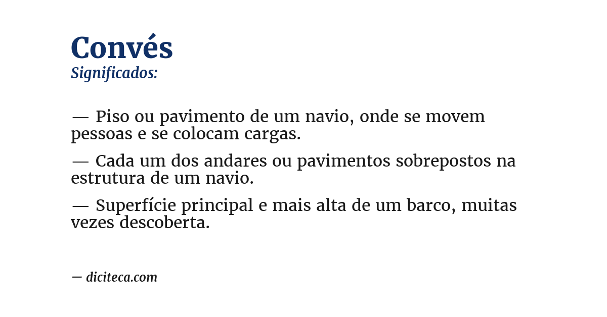 Significado de convés