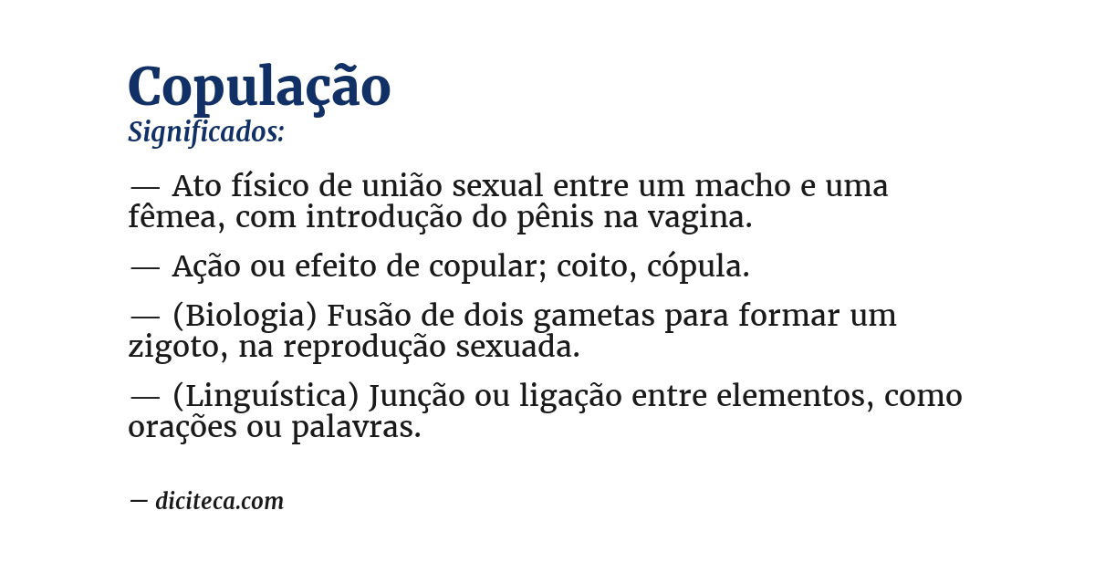 Significado de copulação