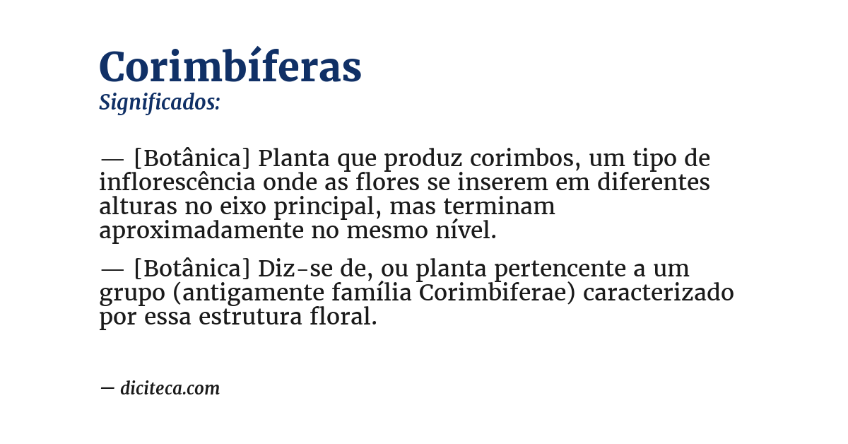 Significado de corimbíferas