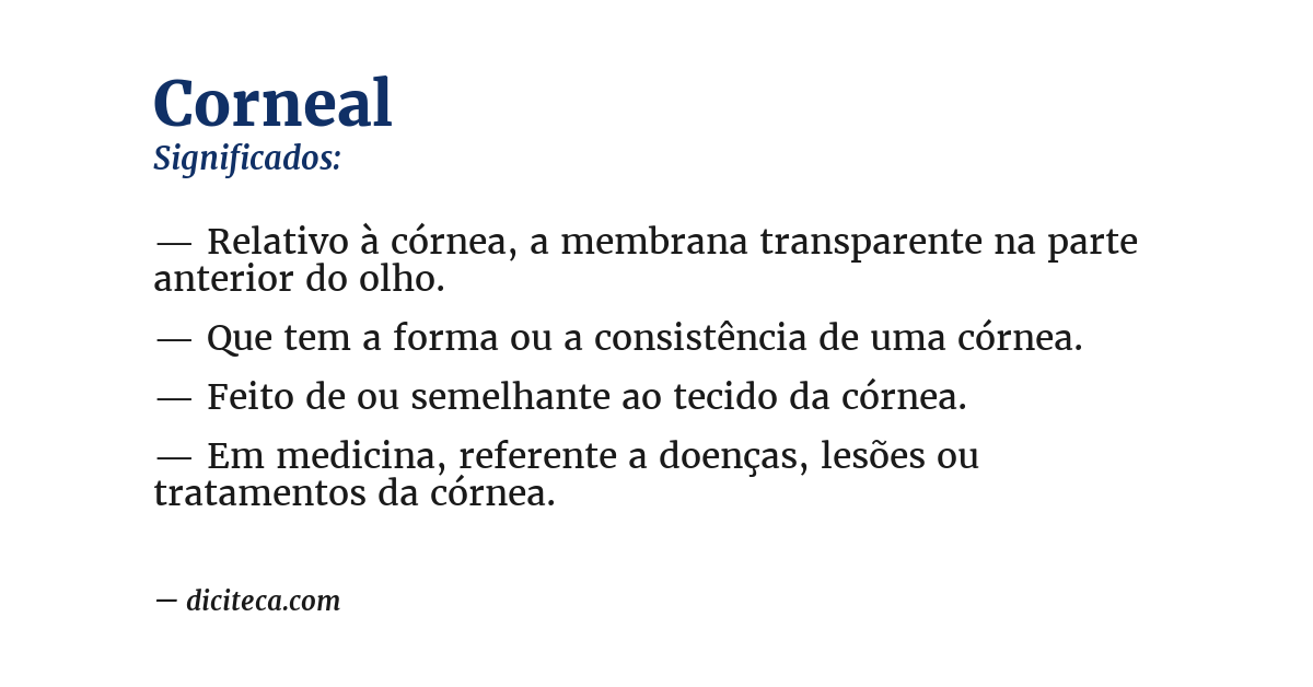 Significado de corneal