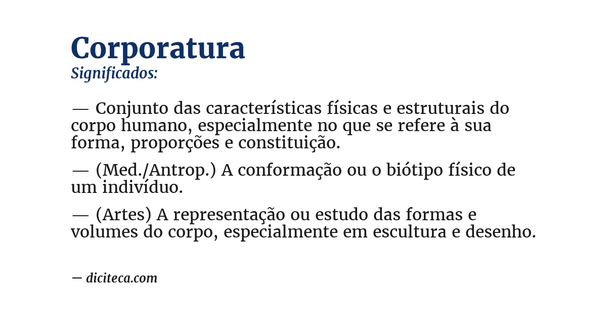 Significado de corporatura