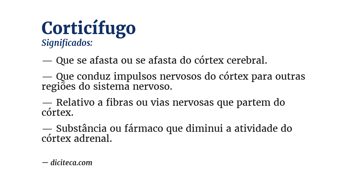 Significado de corticífugo