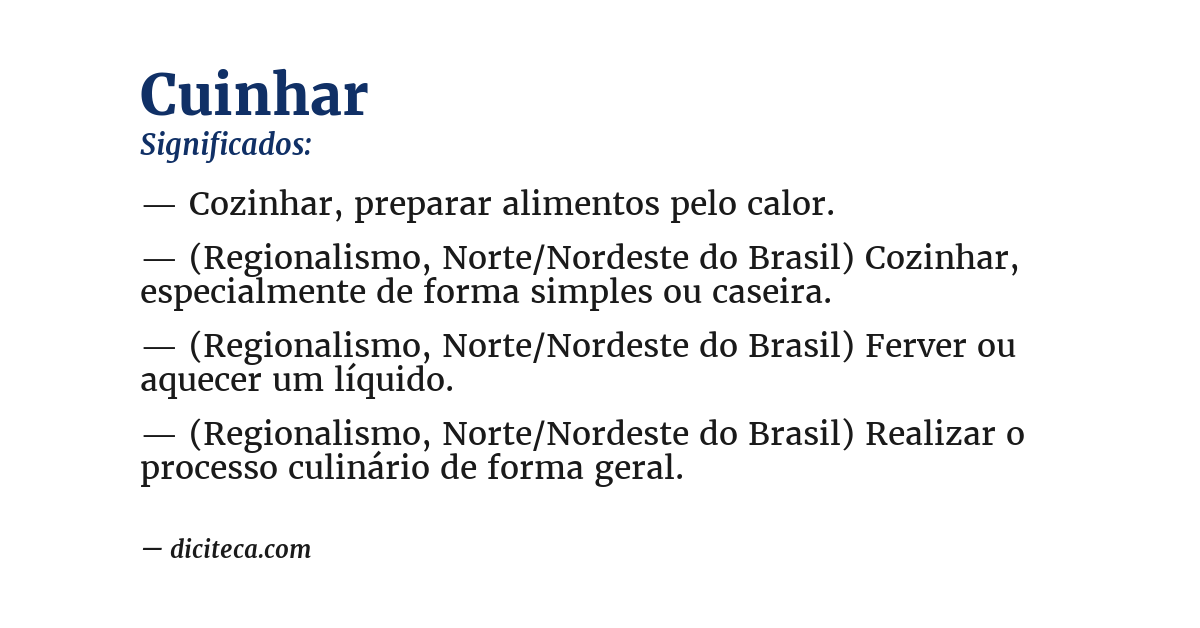 Significado de cuinhar