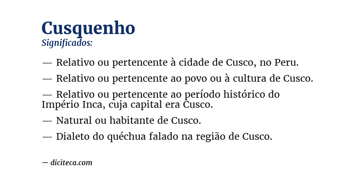 Significado de cusquenho