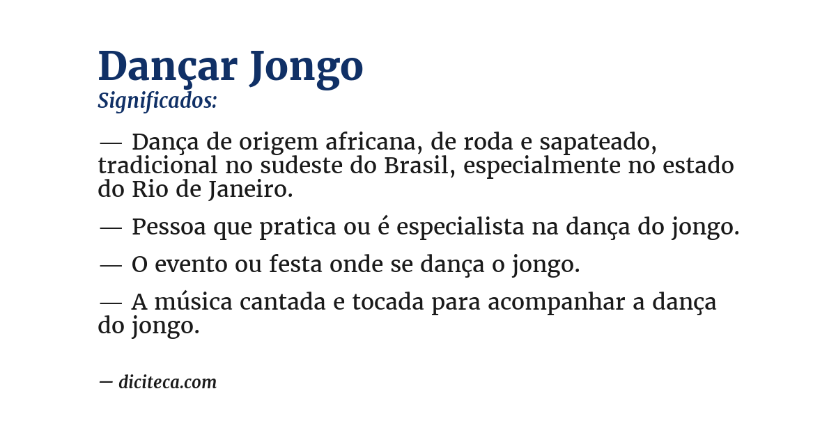 Significado de dançar jongo