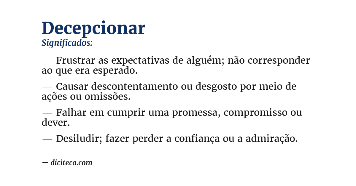 Significado de decepcionar