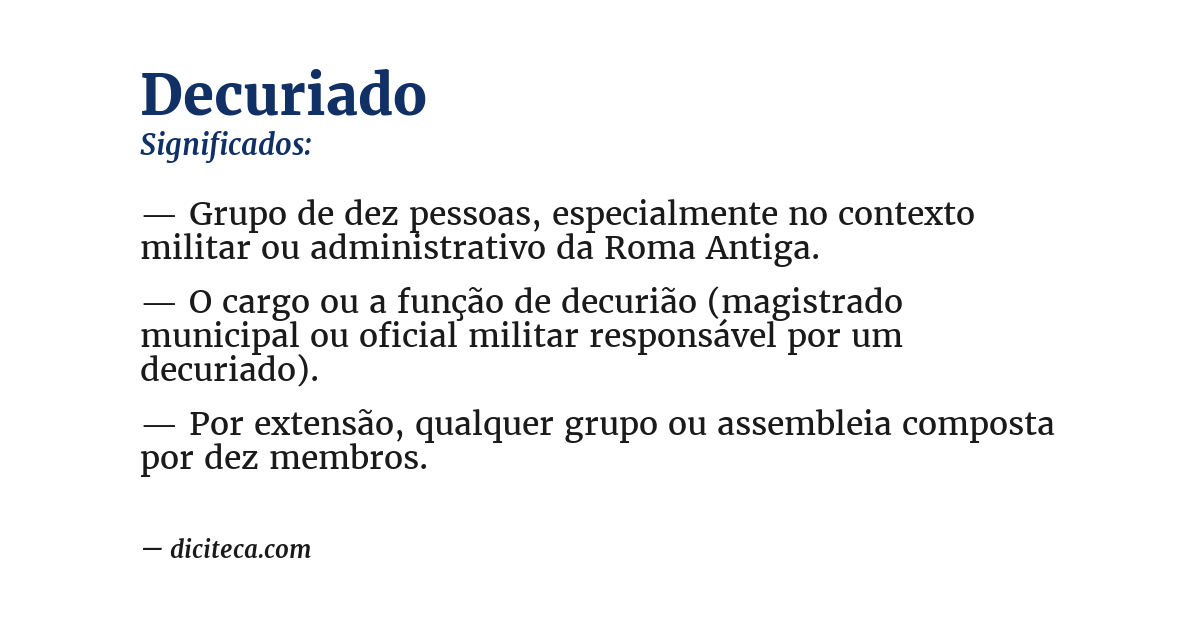 Significado de decuriado