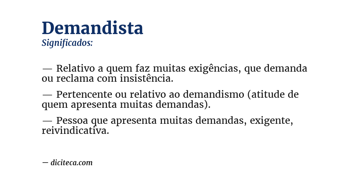 Significado de demandista