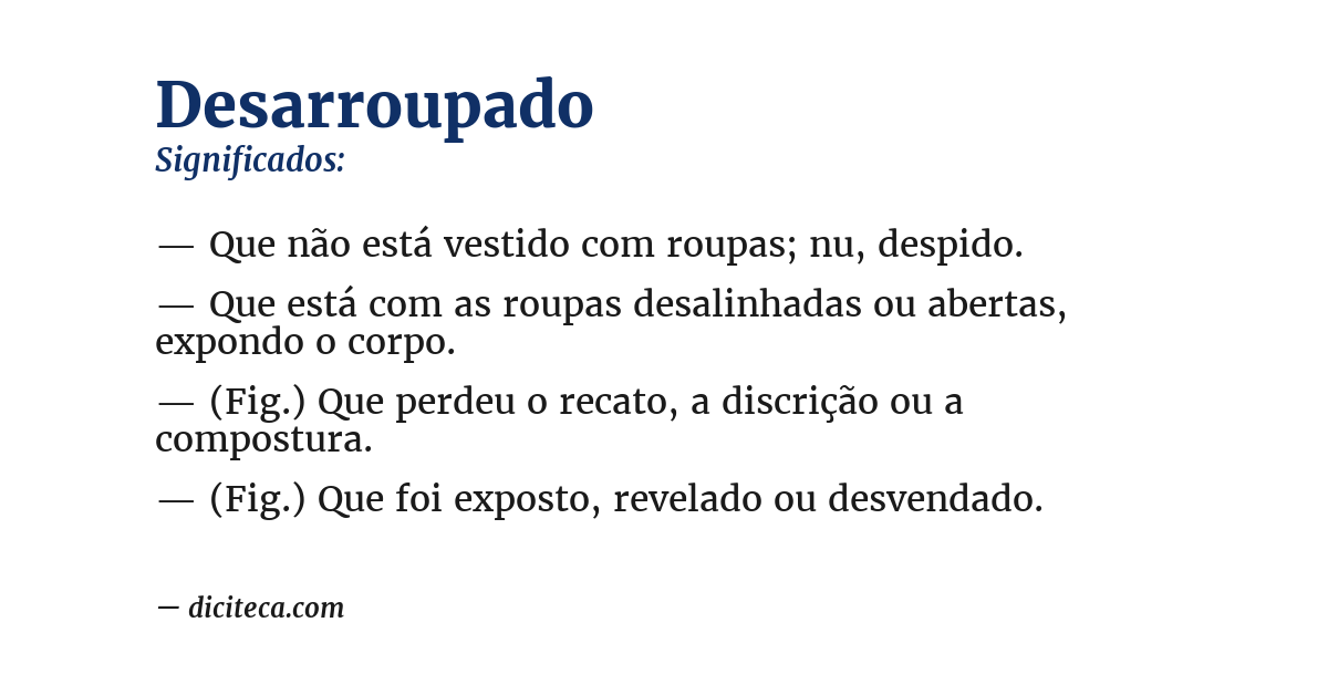 Significado de desarroupado