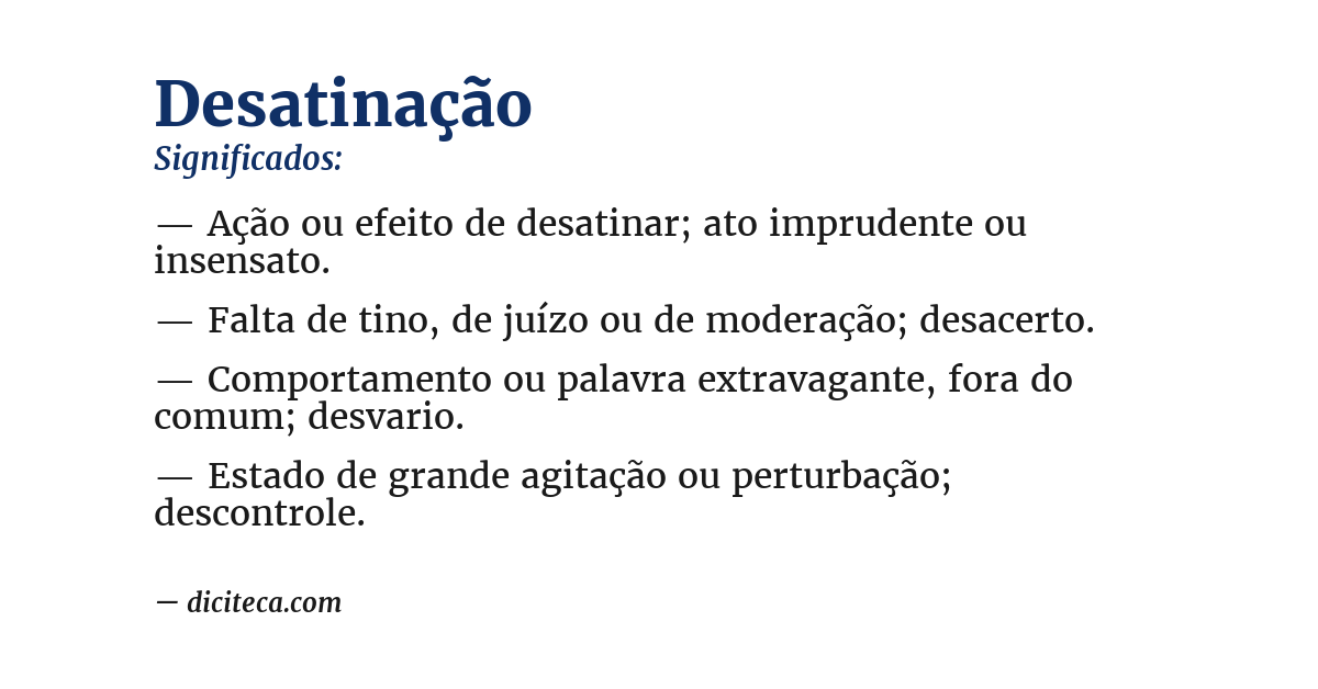 Significado de desatinação