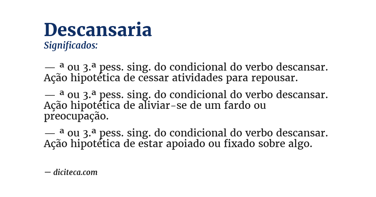 Significado de descansaria
