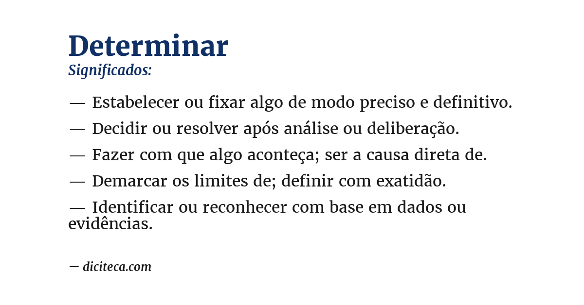 Significado de determinar