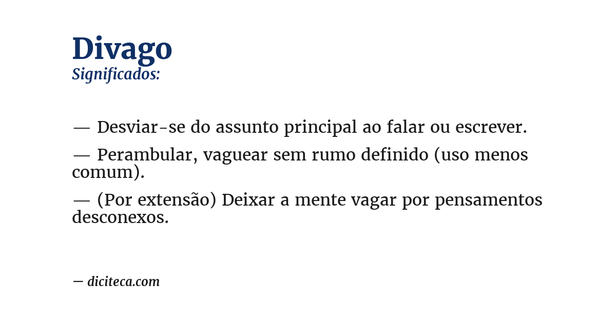Significado de divago