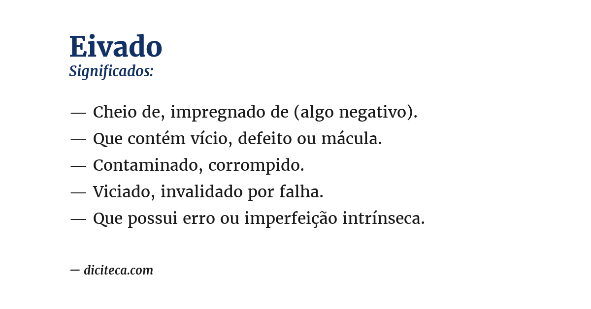 Significado de eivado