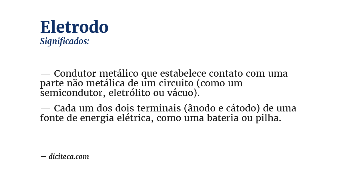Significado de eletrodo
