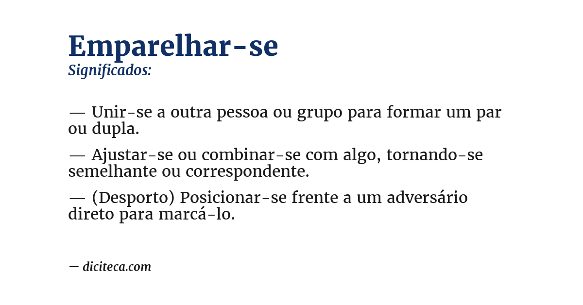Significado de emparelhar-se
