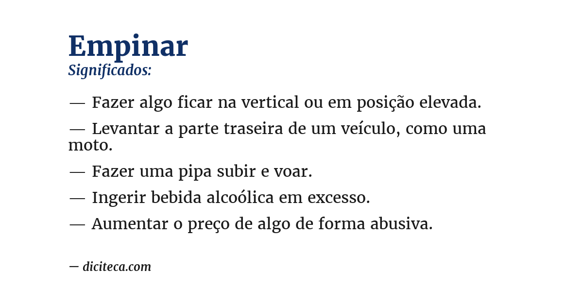 Significado de empinar