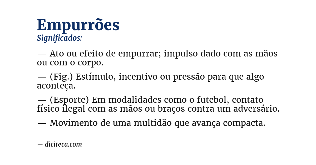 Significado de empurrões