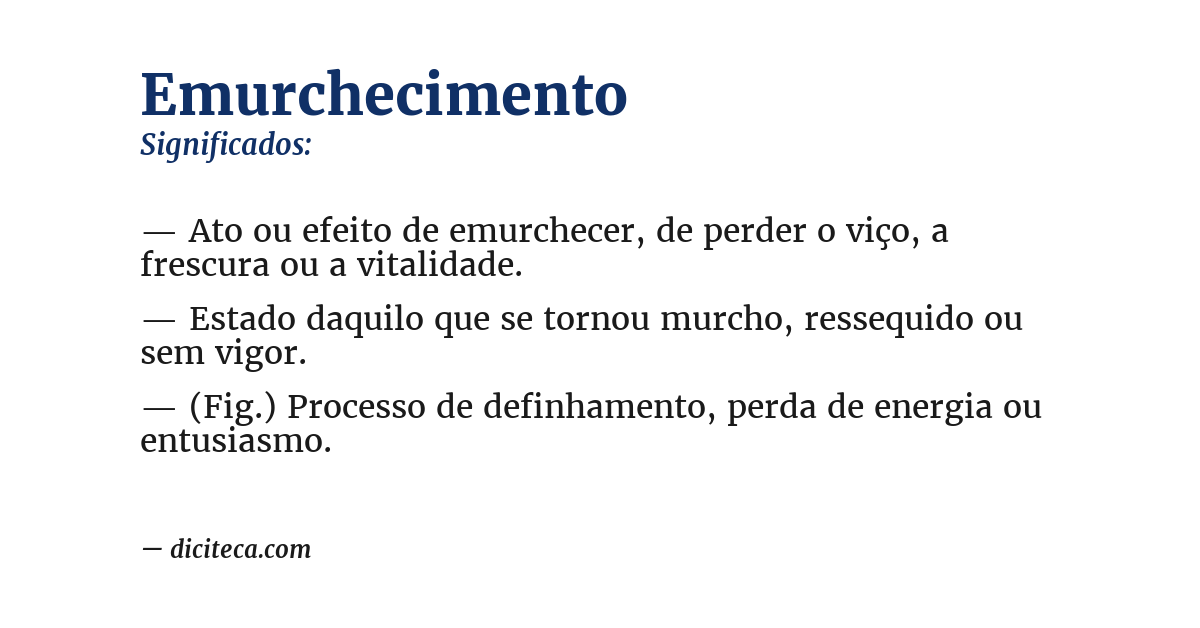 Significado de emurchecimento