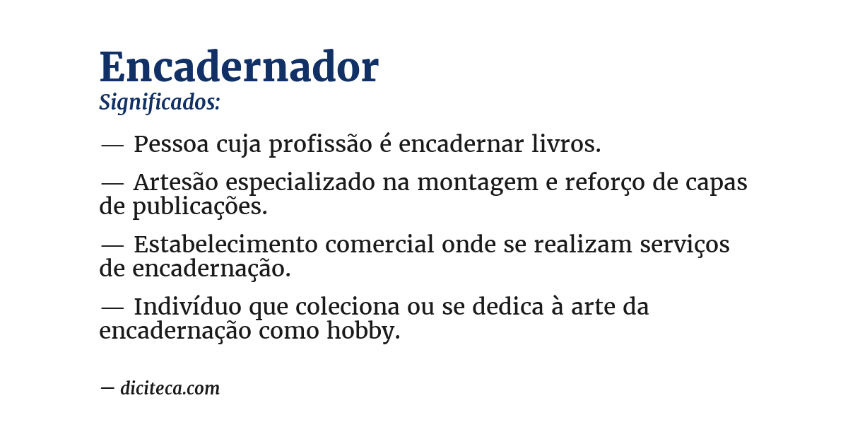 Significado de encadernador
