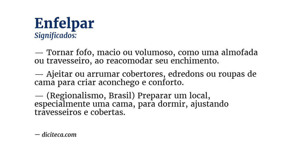 Significado de enfelpar