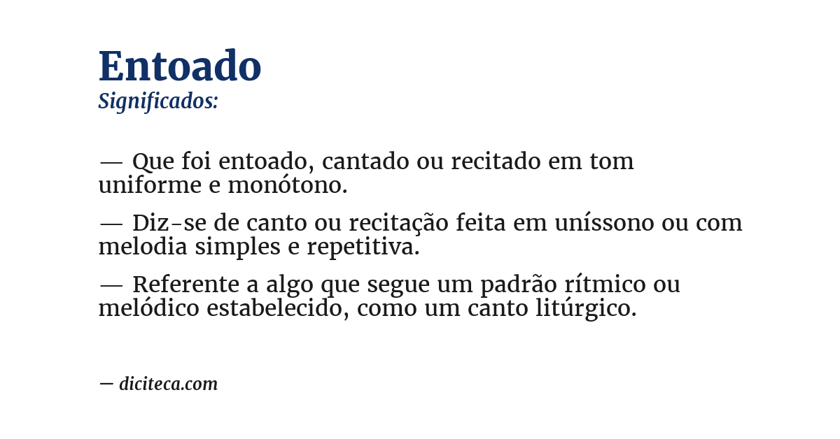 Significado de entoado