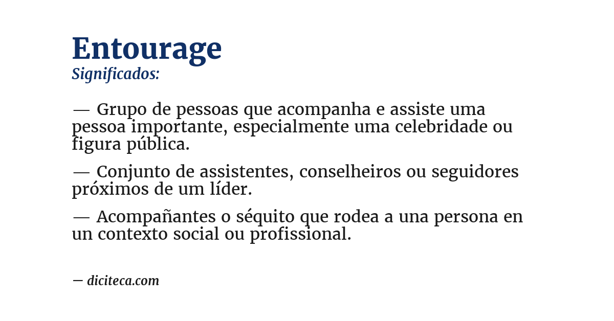 Significado de entourage