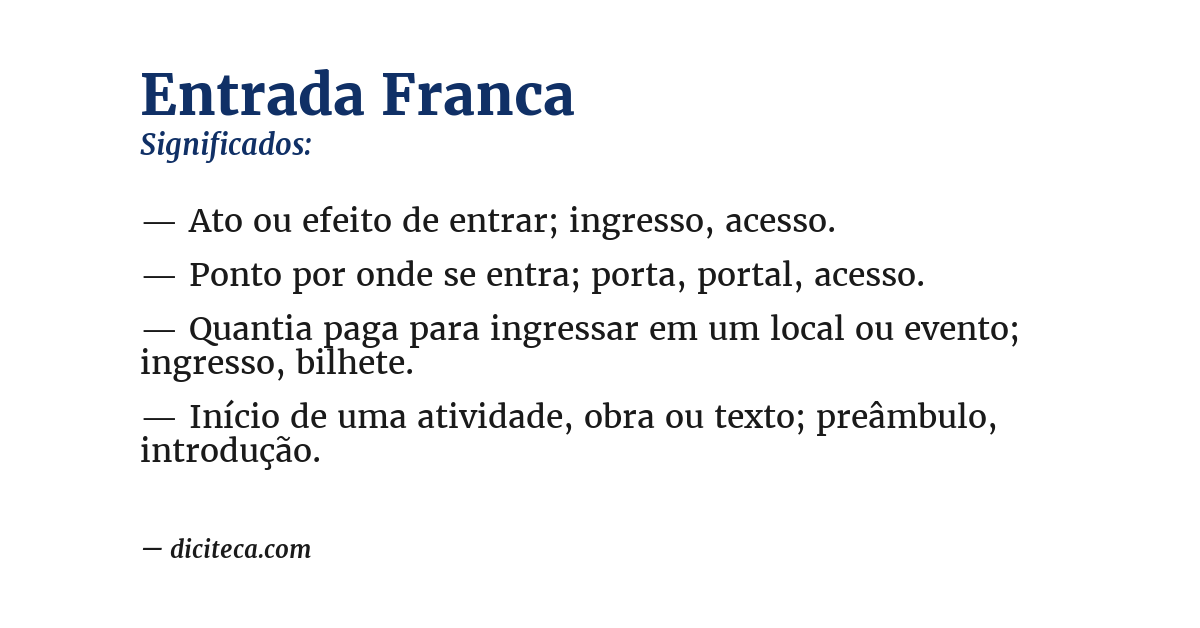 Significado de entrada franca