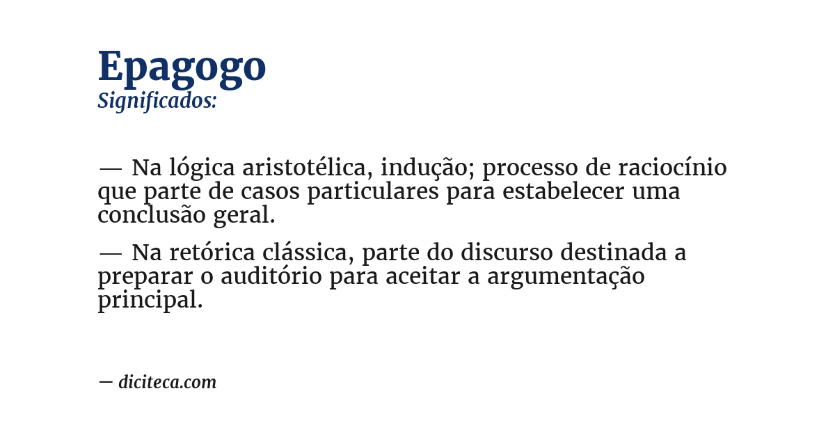 Significado de epagogo