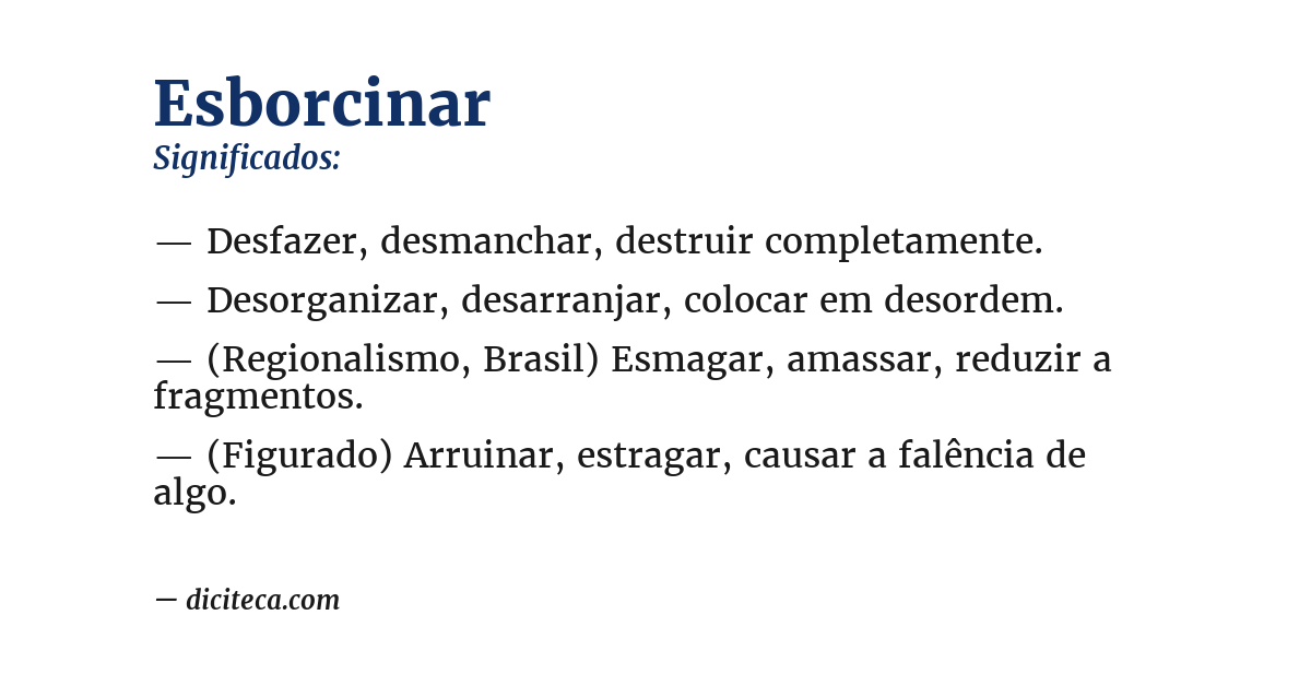 Significado de esborcinar