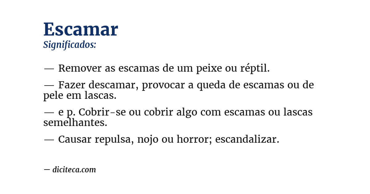 Significado de escamar