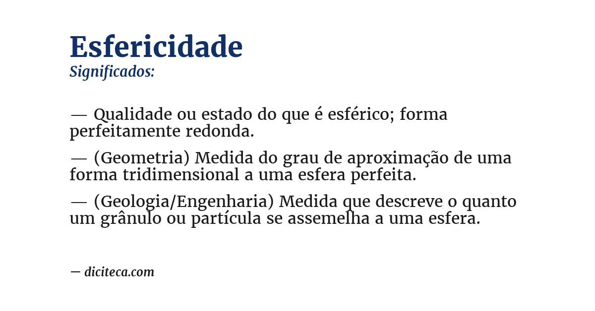 Significado de esfericidade
