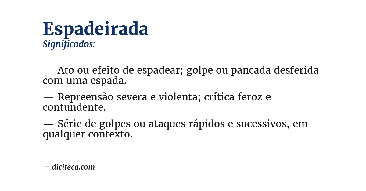Significado de espadeirada