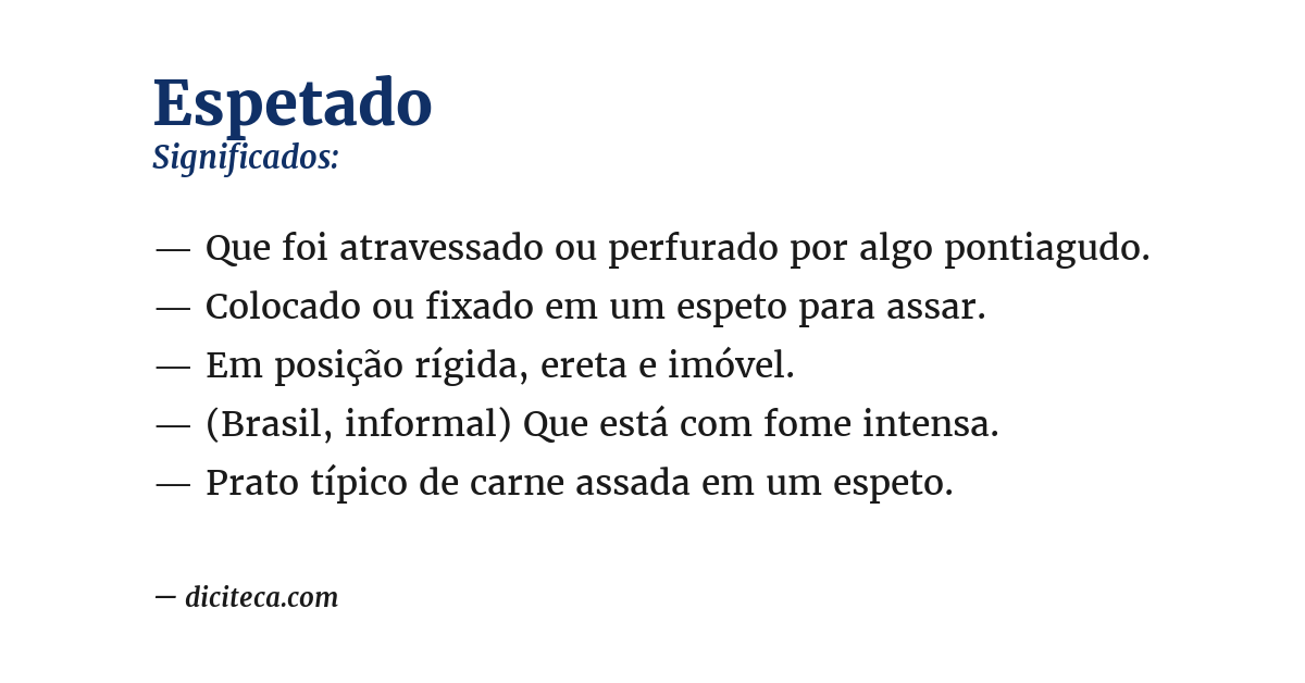Significado de espetado
