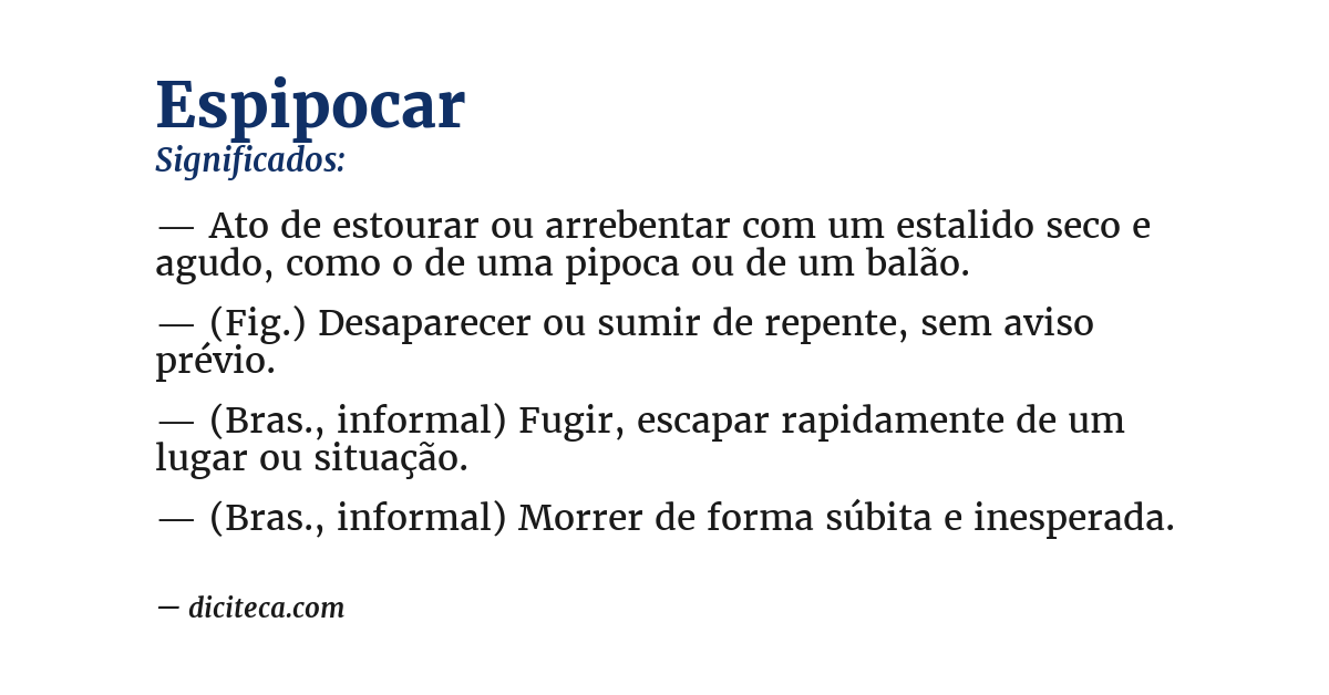 Significado de espipocar