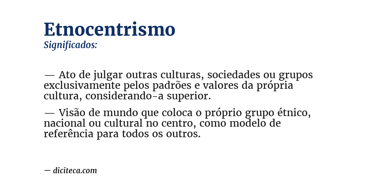 Significado de etnocentrismo