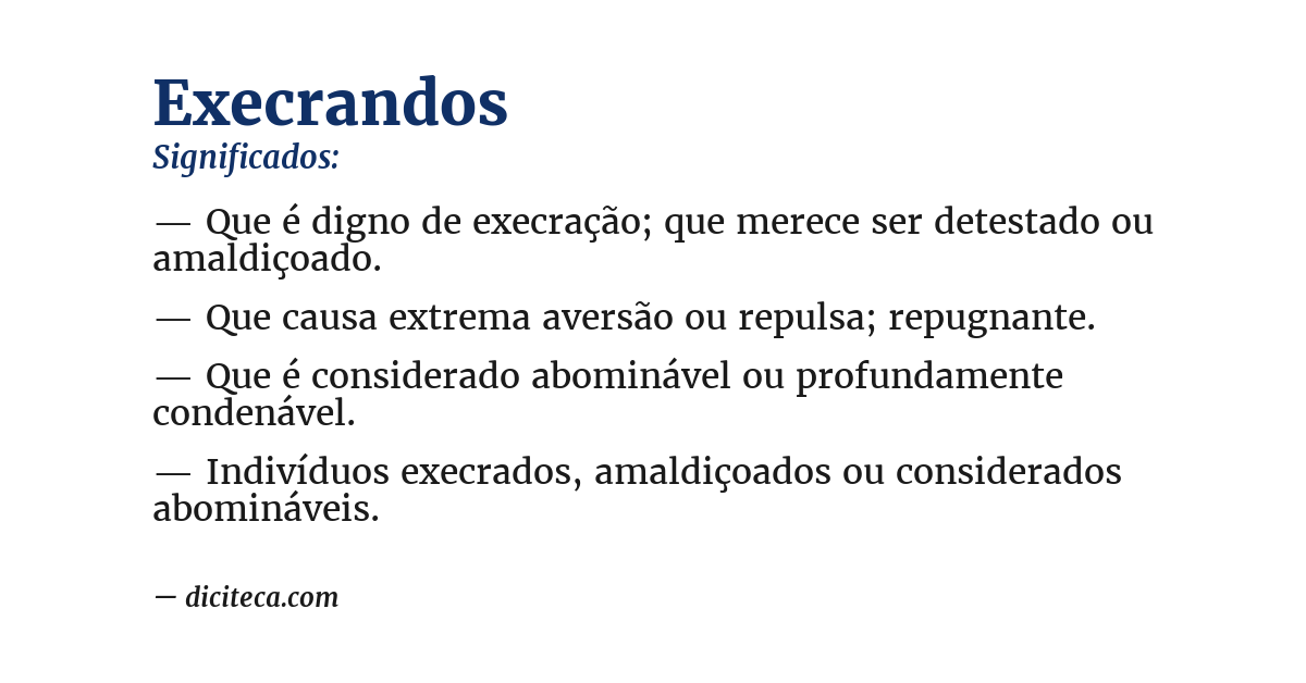 Significado de execrandos