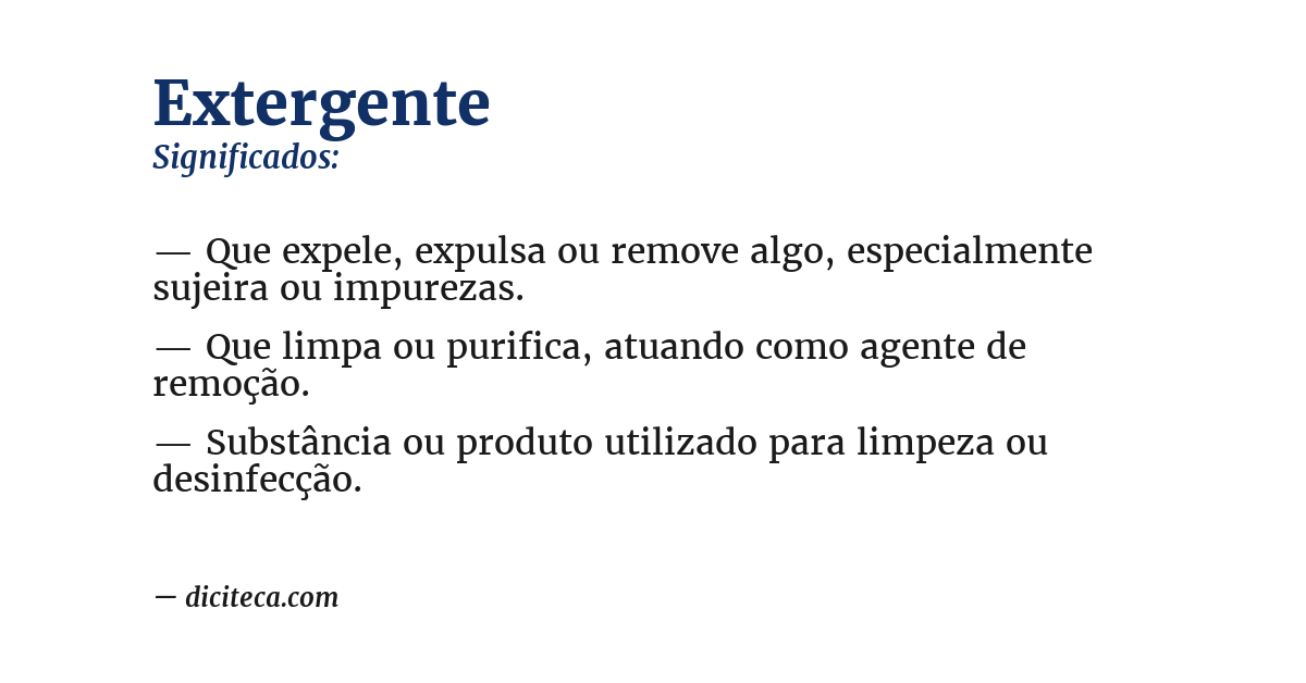 Significado de extergente