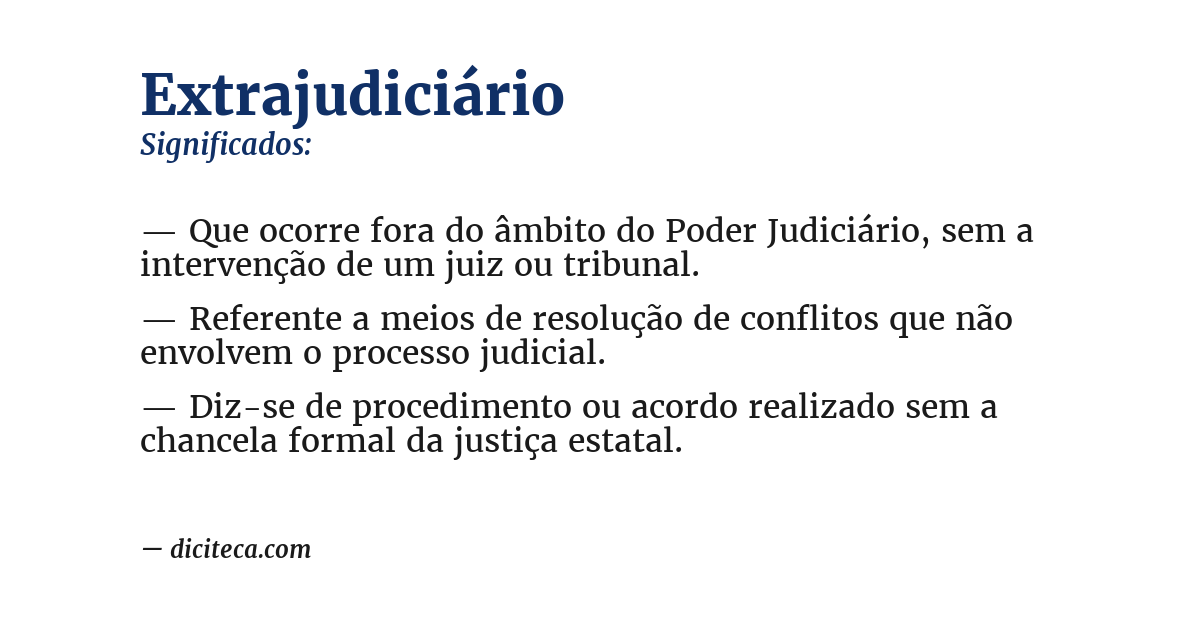 Significado de extrajudiciário