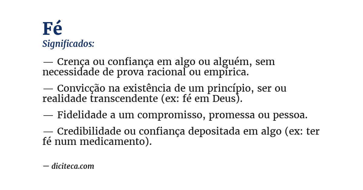 Significado de fé