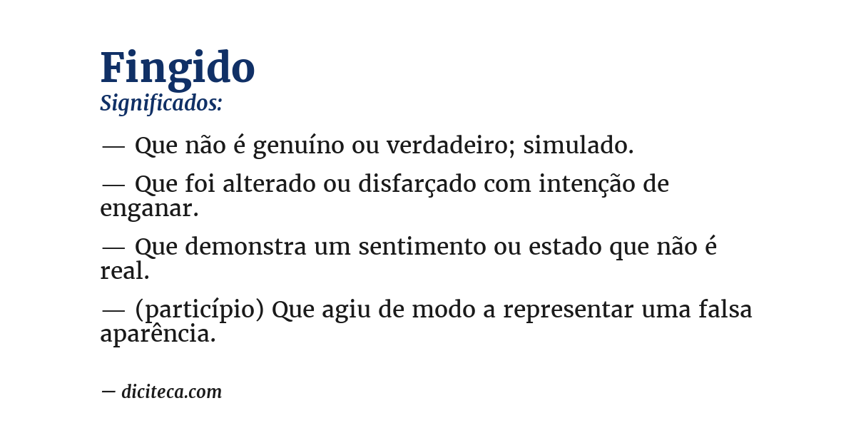 Significado de fingido