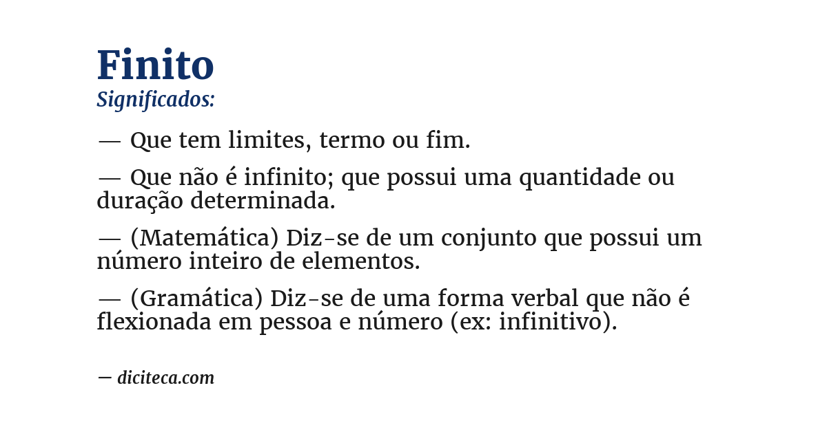 Significado de finito