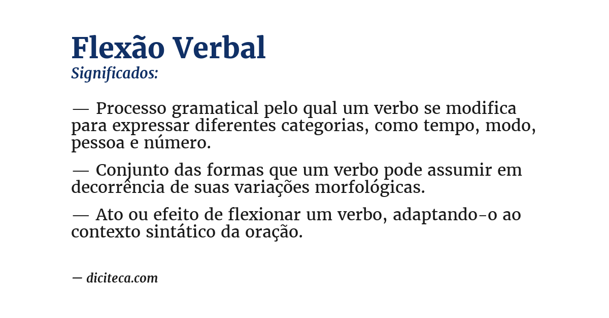 Significado de flexão verbal