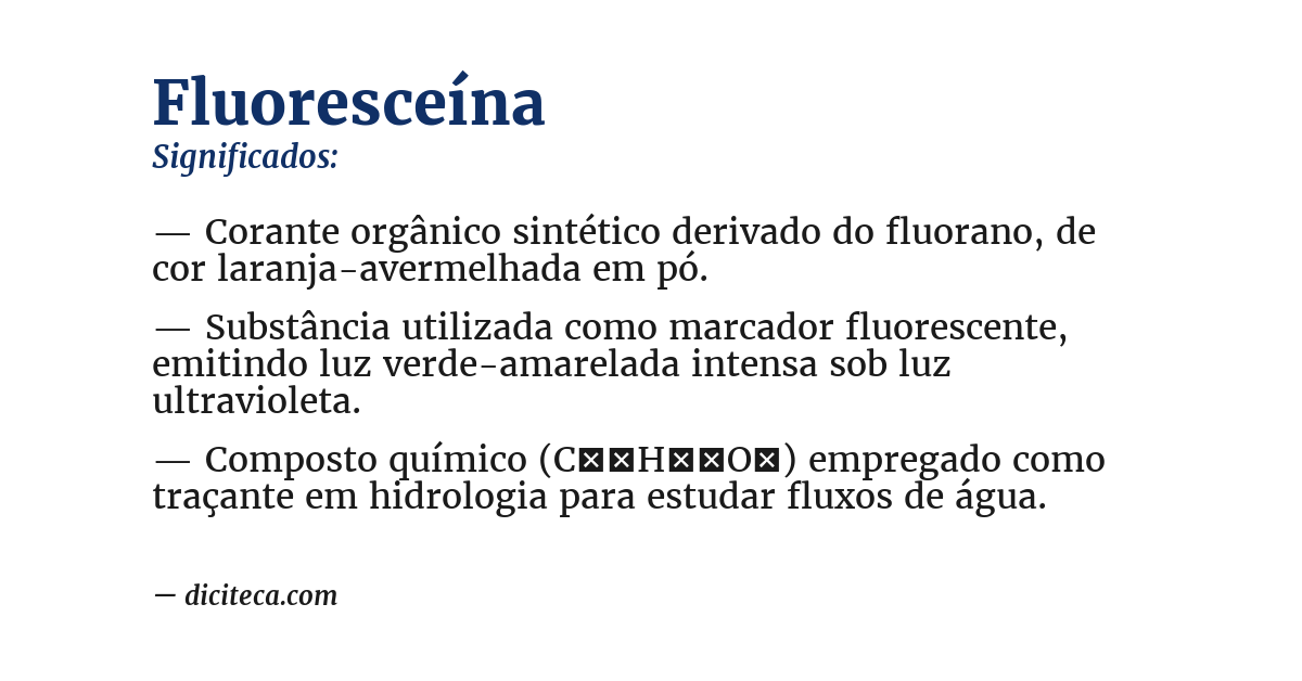 Significado de fluoresceína