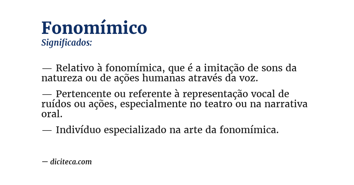 Significado de fonomímico